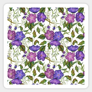 Violet Flowers Weeds Garden Floral Sticker